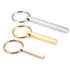 PolishedPlus Customized 4 Sides engravable titanium steel key chain personalized for Women birthday girl gift