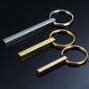PolishedPlus Customized 4 Sides engravable titanium steel key chain personalized for Women birthday girl gift