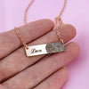 PolishedPlus Customized Actual Fingerprint Necklace Engraved Fingerprint Handwriting Custom bar Personalized Christmas Gift