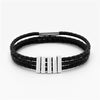 PolishedPlus Customized Bracelet Braided Rope 3D Bar Name Bracelet For Dad Men Boyfriend Husband Brother Gift Bangles