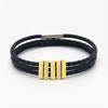 PolishedPlus Customized Bracelet Braided Rope 3D Bar Name Bracelet For Dad Men Boyfriend Husband Brother Gift Bangles