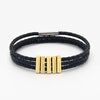 PolishedPlus Customized Bracelet Braided Rope 3D Bar Name Bracelet For Dad Men Boyfriend Husband Brother Gift Bangles
