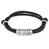 PolishedPlus Customized Bracelet Titanium Steel Braided Rope Men's Custom Letter Name Beaded Personalized Dad Birthday Gift
