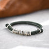 PolishedPlus Customized Bracelet Titanium Steel Braided Rope Men's Custom Letter Name Beaded Personalized Dad Birthday Gift