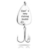 PolishedPlus Customized Dad's fishing buddy fishing gift fishing lure stainless steel key ring fish Hook Father's Day gift