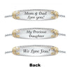 PolishedPlus Customized Daughter Name Mom Dad Love You Bracelet With Crystal Butterfly Heart Beads Birthday Gift For Girl