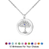 PolishedPlus Customized Family Birthstone Life Tree Round Necklace Women Collarbone Chain Necklace Personalized Pendant