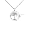 PolishedPlus Customized Family Birthstone Life Tree Round Necklace Women Collarbone Chain Necklace Personalized Pendant