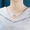 PolishedPlus Customized Family Birthstone Life Tree Round Necklace Women Collarbone Chain Necklace Personalized Pendant