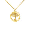 PolishedPlus Customized Family Birthstone Life Tree Round Necklace Women Collarbone Chain Necklace Personalized Pendant