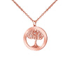 PolishedPlus Customized Family Birthstone Life Tree Round Necklace Women Collarbone Chain Necklace Personalized Pendant