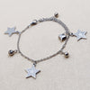 PolishedPlus Customized  Lucky Star Bracelet Pentagram Beads Bracelet Handmade Bangle With 3D Heart Charm Beads