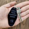 PolishedPlus Customized Keychain Lock your door Black Acrylic Number Keychain Letter personalized gift