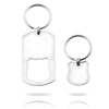 PolishedPlus Customized Keychain stainless steel couple Letter personalized Keychain  for Women birthday girl gift