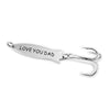 PolishedPlus Customized LOVE YOU DAD fishing gift fishing lure stainless steel key ring fish hook gift father's day gift