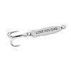 PolishedPlus Customized LOVE YOU DAD fishing gift fishing lure stainless steel key ring fish hook gift father's day gift