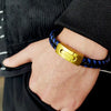 PolishedPlus Customized Leather Bracelet with Magnetic Clasp Braided Leather Mens Bracelet personalized gift
