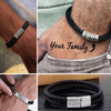 PolishedPlus Customized Leather Bracelet with Magnetic Clasp Braided Leather Mens Bracelet personalized gift