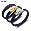 PolishedPlus Customized Leather Bracelet with Magnetic Clasp Braided Leather Mens Bracelet personalized gift