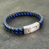 PolishedPlus Customized Leather Bracelet with Magnetic Clasp Braided Leather Mens Bracelet personalized gift