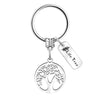 PolishedPlus Customized Life Tree keychain Inspirational stainless steel key ring Letter personalized custom for Women girl gift