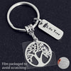 PolishedPlus Customized Life Tree keychain Inspirational stainless steel key ring Letter personalized custom for Women girl gift