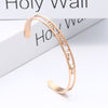 PolishedPlus Customized Live what you love stainless steel bangle hollow Letter Simple bracelet for Women Girl Gift