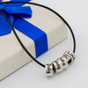 PolishedPlus Customized Men's Necklace with Small Custom Beads leather chain Letter personalized custom for Women birthday gift