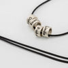 PolishedPlus Customized Men's Necklace with Small Custom Beads leather chain Letter personalized custom for Women birthday gift