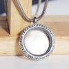 PolishedPlus Customized Open Round Box Pendant Glass Photo Frame Pendant Charm Necklace gift