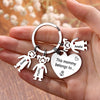PolishedPlus Customized Stainless Steel Baby Figure Charm Keyring Engrave Family Name Logo Keychain Jewelry Gift For Men Women