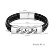 PolishedPlus Customized Stainless Steel Leather Bracelet  Gift  For Men  Father