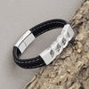PolishedPlus Customized Stainless Steel Leather Bracelet  Gift  For Men  Father