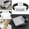 PolishedPlus Customized Stainless Steel Leather Bracelet  Gift  For Men  Father