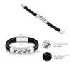 PolishedPlus Customized Stainless Steel Leather Bracelet  Gift  For Men  Father