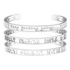 PolishedPlus Customized Titanium Bangle Hollow Letter Bracelet Positive Inspirational Personalized Jewelry for Women Gift