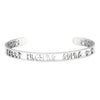 PolishedPlus Customized Titanium Bangle Hollow Letter Bracelet Positive Inspirational Personalized Jewelry for Women Gift