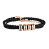 PolishedPlus Customized Titanium Braid Leather Name Letter Bracelets custom personalized Men Cool birthday gift