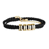 PolishedPlus Customized Titanium Braid Leather Name Letter Bracelets custom personalized Men Cool birthday gift