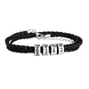 PolishedPlus Customized Titanium Braid Leather Name Letter Bracelets custom personalized Men Cool birthday gift