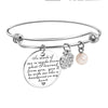 PolishedPlus Customized Titanium bracelet pearl apple bangle Teacher's day gift for teacher personalized for Women girl gift
