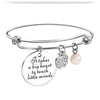 PolishedPlus Customized Titanium bracelet pearl apple bangle Teacher's day gift for teacher personalized for Women girl gift