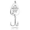 PolishedPlus Customized You are the GREATEST catch of my life fishing gift fishing lure stainless steel key ring fish Hook gift