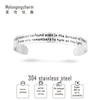 PolishedPlus Customized bracelet Happiness can be found Inspirational stainless steel bangle Letter personalized for Women gift