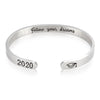 PolishedPlus Customized bracelet Titanium graduation gift engravable bangle Letter personalized for Women birthday girl gift