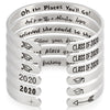 PolishedPlus Customized bracelet Titanium graduation gift engravable bangle Letter personalized for Women birthday girl gift