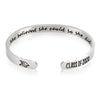 PolishedPlus Customized bracelet Titanium graduation gift engravable bangle Letter personalized for Women birthday girl gift
