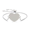 PolishedPlus Customized bracelet Titanium heart box chain engravable bangle jewelry personalized for Women girl gift
