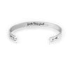 PolishedPlus Customized bracelet black humor stainless steel bangle arrow Letter personalized for Women birthday girl gift