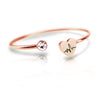 PolishedPlus Customized bracelet couple Peach heart Love bangle stainless steel personalized for Women girl gift